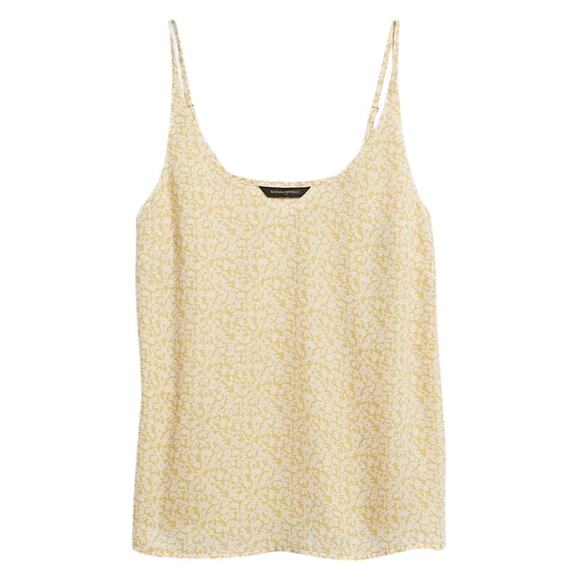 Large BR BananaRepublic Scoop Modal LightBlue Tee • Yellow Floral Cami Tank - Picture 5 of 12